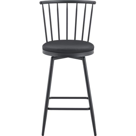 Tabouret de bar en métal style Windsor avec siège rembourré pour cuisine et bar en hauteur (1/5)