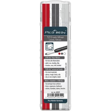 Estuche 12 minas, negro, blanco, rojo (4) PICA 6045/SB