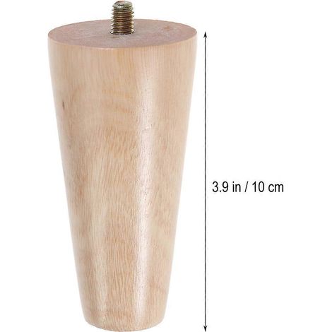 Quatre pieds de canapé en bois massif, compatibles avec différents meubles, patins de protection en bois beige. (1/5)