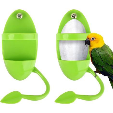 Juego de 2 comederos para loros, soporte para comida de loros con percha, suministros para aves de compañía (1/5)