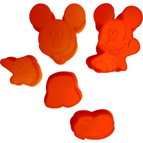 5 Petits moules souples Mickey MODELE ROUGE (1/2)