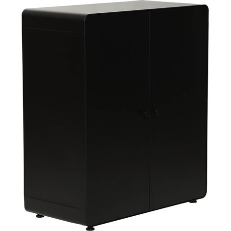 Metal wardrobe cabinet 2 doors black 94x80x40 cm - Tribeca (1/5)