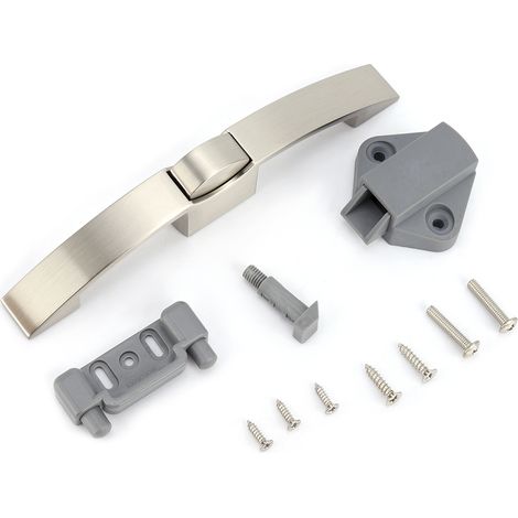 Latch Pour Porte De Meuble - Alliage Premium Et Base En Nylon PA6 - Fonctionnement Par Bouton Poussoir Et Tirage - Pour Mobilier De Camping-Car - Lot De 2 (1/5)