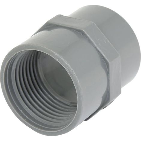 Raccord PVC tuyau d'eau droit à filetage femelle de 32 mm Connecteur gris