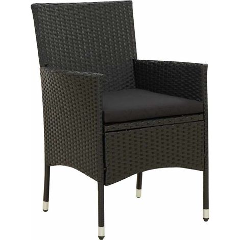 Maison Exclusive - Gartenstühle mit Kissen 4 Stk. Poly Rattan Sch (1/5)