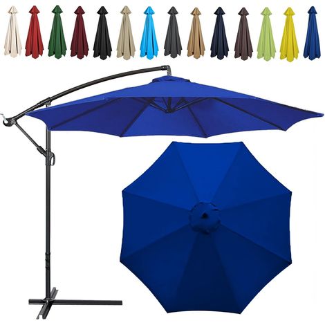 Auvent De Remplacement pour Parasol , Toile De Parasol Déporté Remplacement Pour Cour, Jardin, Plage, Protection UV,6ribs-250cm,Taupe Foncé