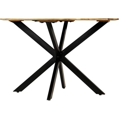 Maison Exclusive - Esstisch Raues Massives Mangoholz und Stahl 12 (1/5)