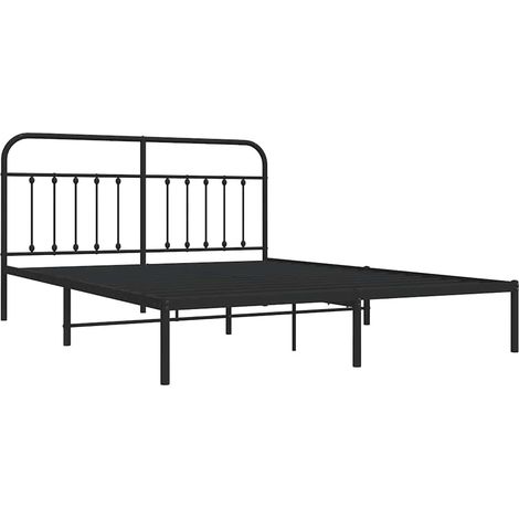 Estructura cama sin colchón con cabecero metal negro 183x213 cm vidaXL