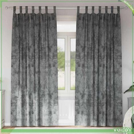 Rideaux en velours - FAFEISY - 4107725 - Gris - 225 x 140 cm - Occultant, isolation thermique (1/5)