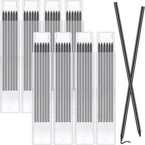 48Pcs Mine Crayon Chantier,2.8mm,Recharges pour Crayons de Charpentier Solides Remplacement,Recharges de Mines de Crayon Imperméables à L'eau pour Le Travail du Bois Construction