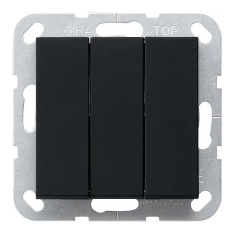 Gira Interruptor basculante BS 3f Conmutador cruzado System 55 Negro m [2832005], 2832 005