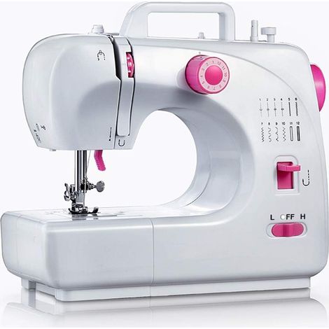 505 A 16 built-in stitches, mini portable multi-function electric desktop sewing machine with foot pedal, 2 speeds, double thread (1/5)