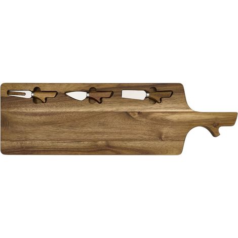 Planche à fromage en acacia 60×20 cm avec ses 3 couteaux inclus (1/5)