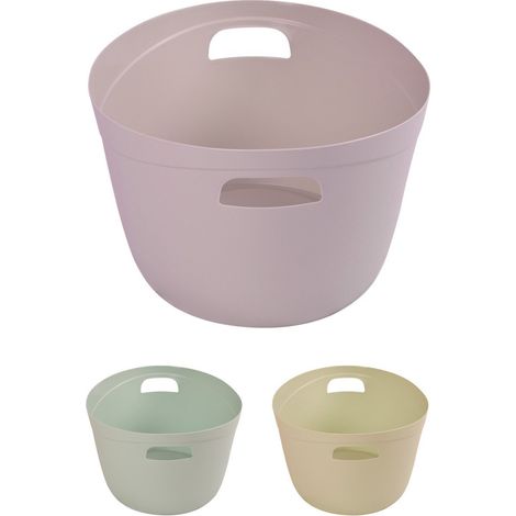 Cesta Multiusos 22L con Asas - Cesto de Plástico Ovalada (1/5)