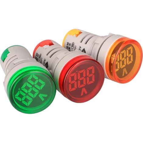 22mm AC Spannungsanzeige LED Digital Voltmeter AC 60V-500V Spannungsmesser Monitor 110v 220v 380V Spannungsdetektor Grün Rot Gelb