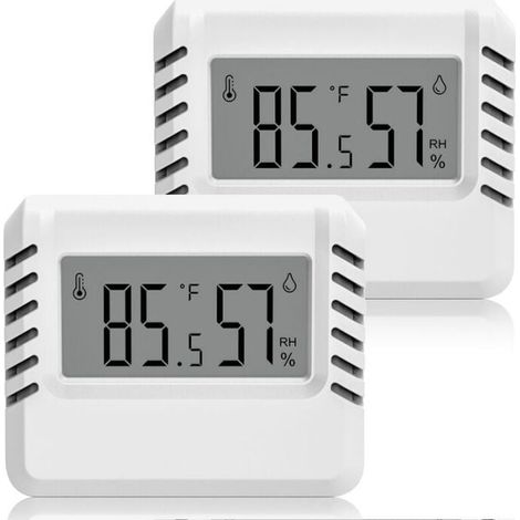 Digital Thermometer Hygrometer, 2 Pack Mini Indoor Thermometer, Large LCD Display, Portable Min/Max Recording for Home, Terrarium, Nursery, Incubator, Basement, YMYNY (1/4)