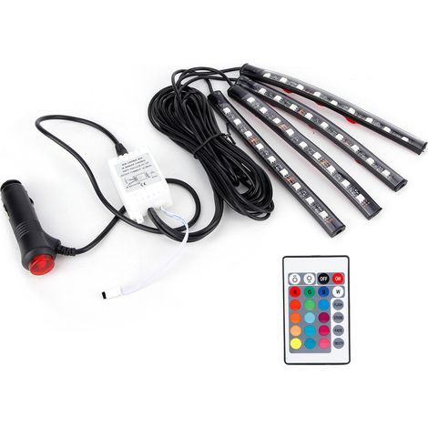 Bande lumineuse LED RGB ambiance télécommande colorée décoration intérieure voiture (1/5)