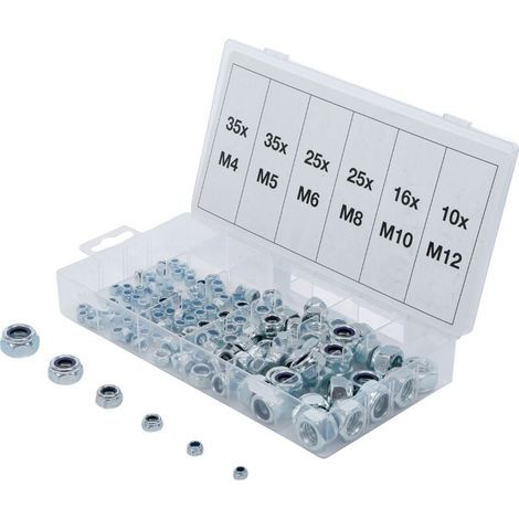 Coffret d' ecrous freins nylstop hexagonaux metriques de m5 a m12 (1/2)