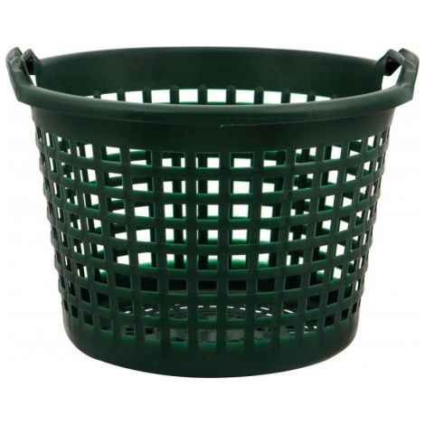 FP – Panier de jardin rond 25 kg en plastique recyclable – Couleur verte – Pour espaces extérieurs – Résistant aux intempéries