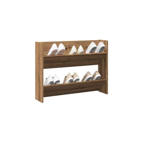 Armoire à chaussures murale en bois kalipé L 80 x H 60 - Option pratique-Marron clair (1/5)