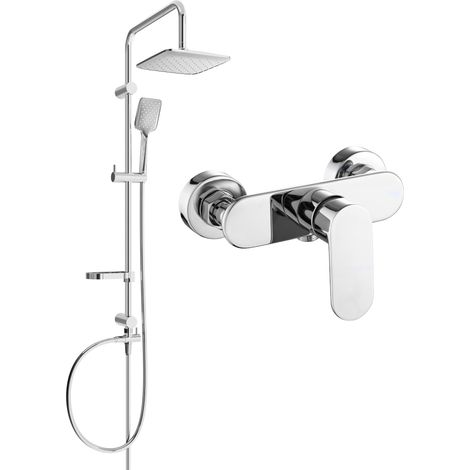 Mexen Sven set doccia esterno con soffione e miscelatore doccia Milo, cromo - 71340262-00 (1/3)