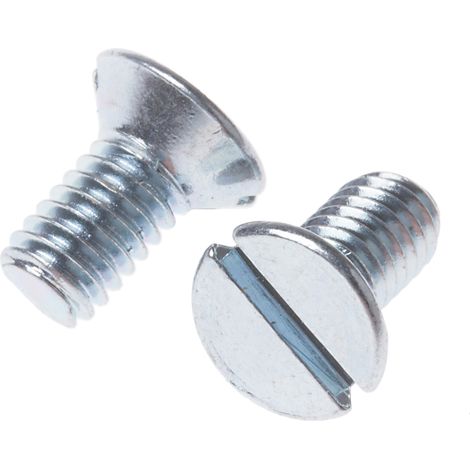 Vis à métaux RS PRO M4 à tête Fraisée fendue en Acier, 8mm ( Prix pour Sachet de 100 )