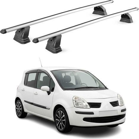 OMAC Barres de toit transversales en aluminium pour Renault Modus 2004-2013 – TÜV / DIN 75302:2019 – Antivol inclus – Charge max 75 kg – 2 barres – Gris (1/5)