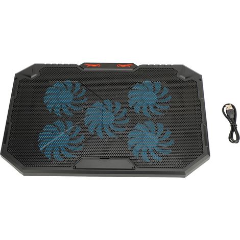 Support de refroidissement pour ordinateur portable avec 5 ventilateurs, dissipation de chaleur, hauteur réglable et éclairage RGB pour ordinateurs portables de 13 à 17 pouces (1/5)