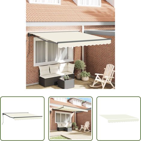 Sonnenschutz -  Markisenrahmen Creme 300 x 250 cm Polyester mit PU-Beschichtung (1/5)