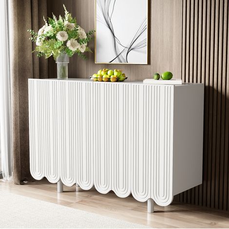 mobile credenza 120 cm con 4 ante intagliate bianco OKMYHOME (1/5)