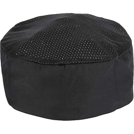 Kochmütze, verstellbare Größe, Belüftungsöffnung oben, atmungsaktives Baumwoll-Polyester-Gemisch, schwarze Kochmütze für Restaurants (1/5)