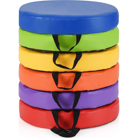 6 PCS Round Floor Cushions for Kids Classroom Floor Cushions with Handles-Multicolor (1/5)