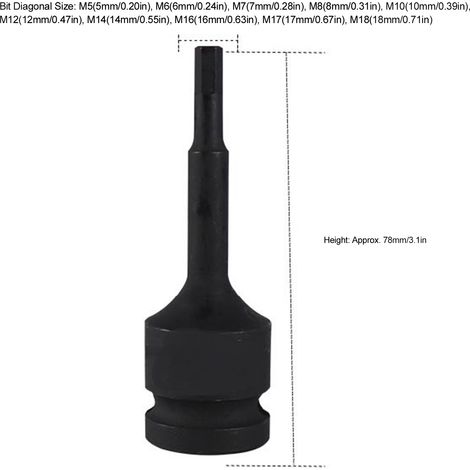 Kfz-Reparaturwerkzeugsatz, 1/2 Zoll Vierkantaufnahme, Typ M, M5-M18, Bit-Set mit Werkzeugkasten, 10-teilig. (1/5)