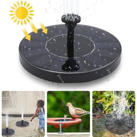 TolleTour Pompa per fontana solare da esterno 1,5 W Solare Portata 190 L/h 6 ugelli 16 cm Pompa solare per laghetti / piscine / decorazioni (1/5)