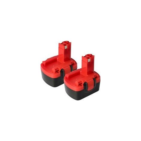 x 1500 mAh NiMH 14,4 V Akkus für Bosch Werkzeuge – Kompatibel mit PAG, PDR, PLI, PSB, PKS – Lange Laufzeit – 2 x (1/5)