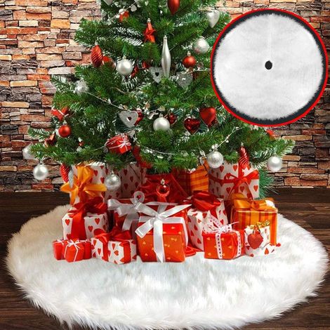 Robe Pour Arbre De Noël - Plüsch Blanc - Diamètre 90 cm - Pour Décoration Intérieure Extérieure - 1 Pièce (1/5)