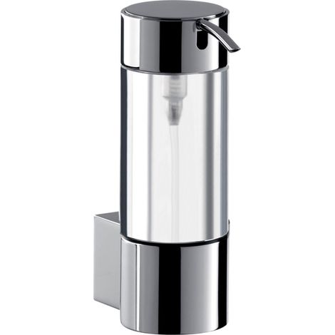 Distributeur de savon liquide SYSTEM 2 avec réservoir en cristal, petit distributeur à pompe en métal chromé (1/5)