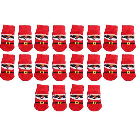 Chaussettes Pour Chien - Coton Polyester Antidérapant - Thème Noël Hiver - Taille M - Lot De 4 (1/5)