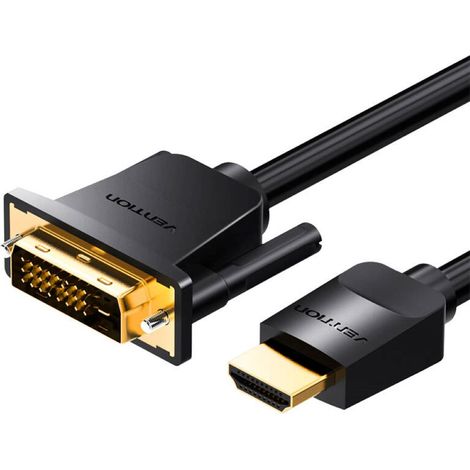 Kabel HDMI oder DVI (24+1) - HDMI-Kabel 1m, 4K 60Hz/ 1080P 60Hz - Schwarz