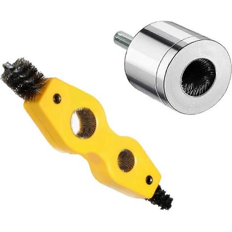Nettoyeur de tuyaux en cuivre avec brosse à batterie 4 en 1 double usage pour perceuse, nettoyage de tuyauterie, accessoires inclus (lot de 2). (1/5)