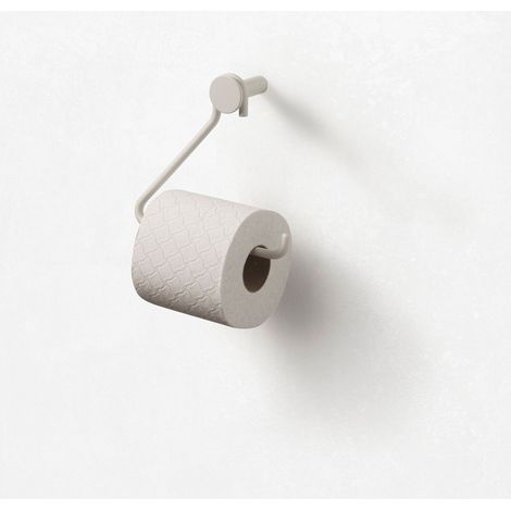Portarotolo da parete bagno moderno in metallo opaco Kinny - Bianco