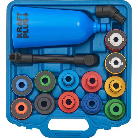 KRAFTPLUS K.685-0515 Öl-Einfülltrichter-Satz Motoröl Trichter Einfüllhilfe Adapter mit schwenkbarem Winkelarm - 15 teilig