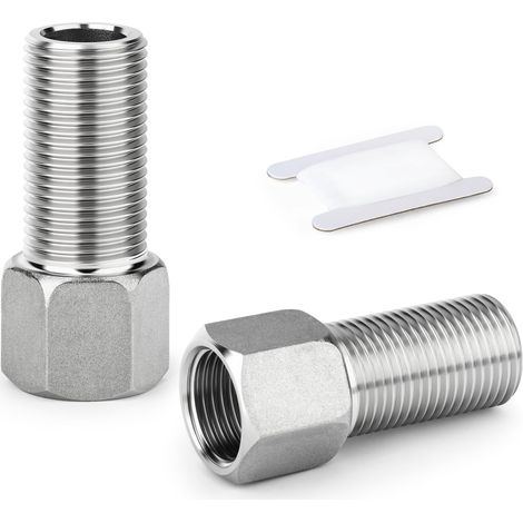 1PCS Raccord de tuyauterie en acier inoxydable 304, Adaptateur hexagonal à rallonge, 1/2" MBSP x FBSP, Longueur 60 mm/2.36 pouce 2 Pcs mm (1/5)