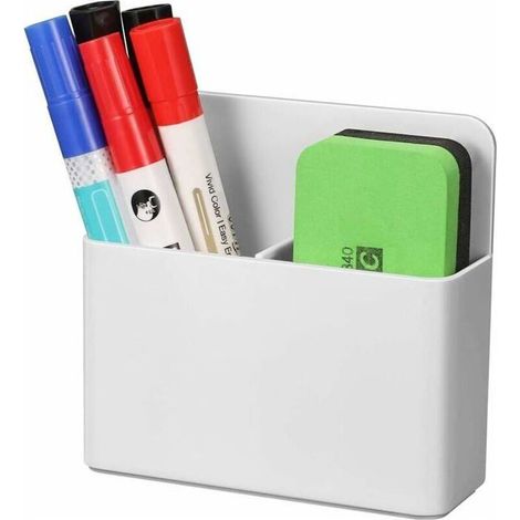 Porte-marqueurs magnétique, boîte de rangement magnétique, porte-crayons pour tableau blanc, fournitures scolaires (1/5)