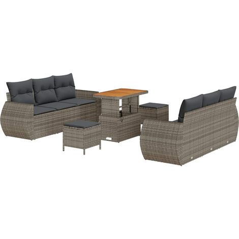Maison Exclusive - Gartensofa-set mit Kissen mit Speicher 9 pcs G