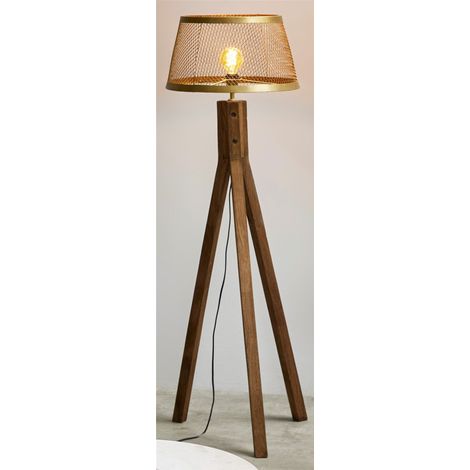 Addis Dreibein-Stehleuchte mit goldenem Netzschirm, 145 cm, 45 cm breit x 145 cm lang (1/3)