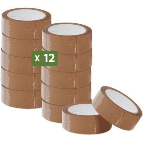 Pack and Move – Packung mit 12 Rollen braunem Pack- und Umzugsklebeband – 66 m – Premium-Qualität (1/4)