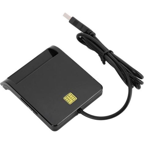 Lecteur De Carte À Puce - USB 2.0 - Compatible Cartes CAC ISO 7816 A/B/C 1.8V/3V/5V - Pour Identification Nationale Bancaire Et Signature Numérique - 1 Pièce
