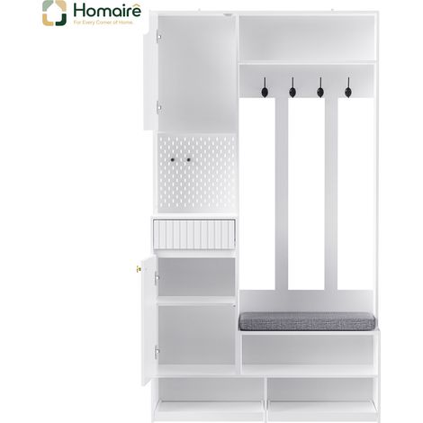 Meuble de rangement blanc en mdf 100 x 35 x 180 cm HOMAIRE (1/5)