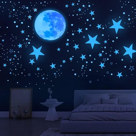 BEBUSINGOTO Estrellas que brillan en la oscuridad para el techo, decoraciones de estrellas para el dormitorio, decoración de habitaciones para niños, niños y niñas, cosas geniales para tu habitación, (1/5)